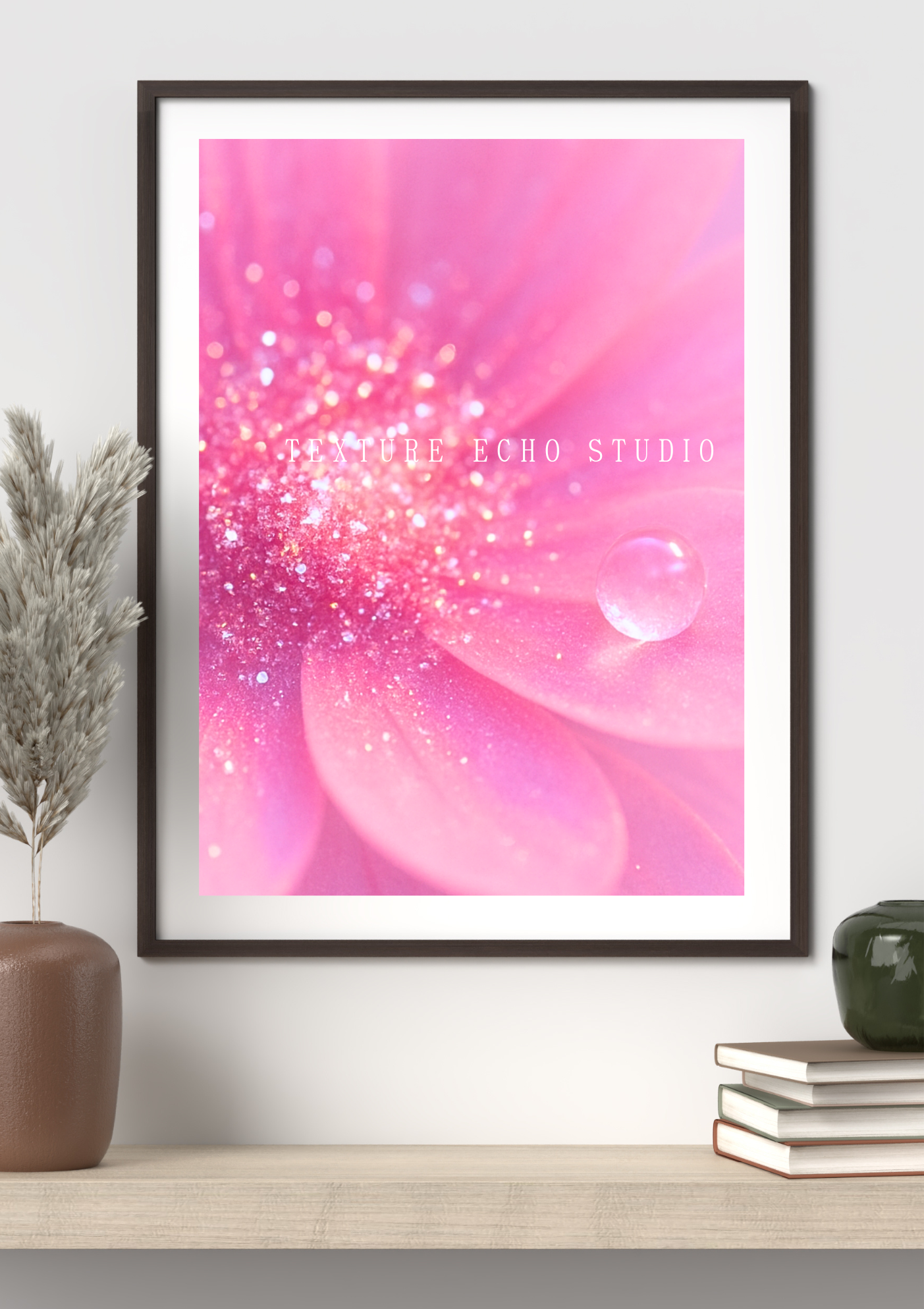 Abstract Floral Texture Art – Pink Floral Glow Printable Wall Art Set of 3 (Digital Download)