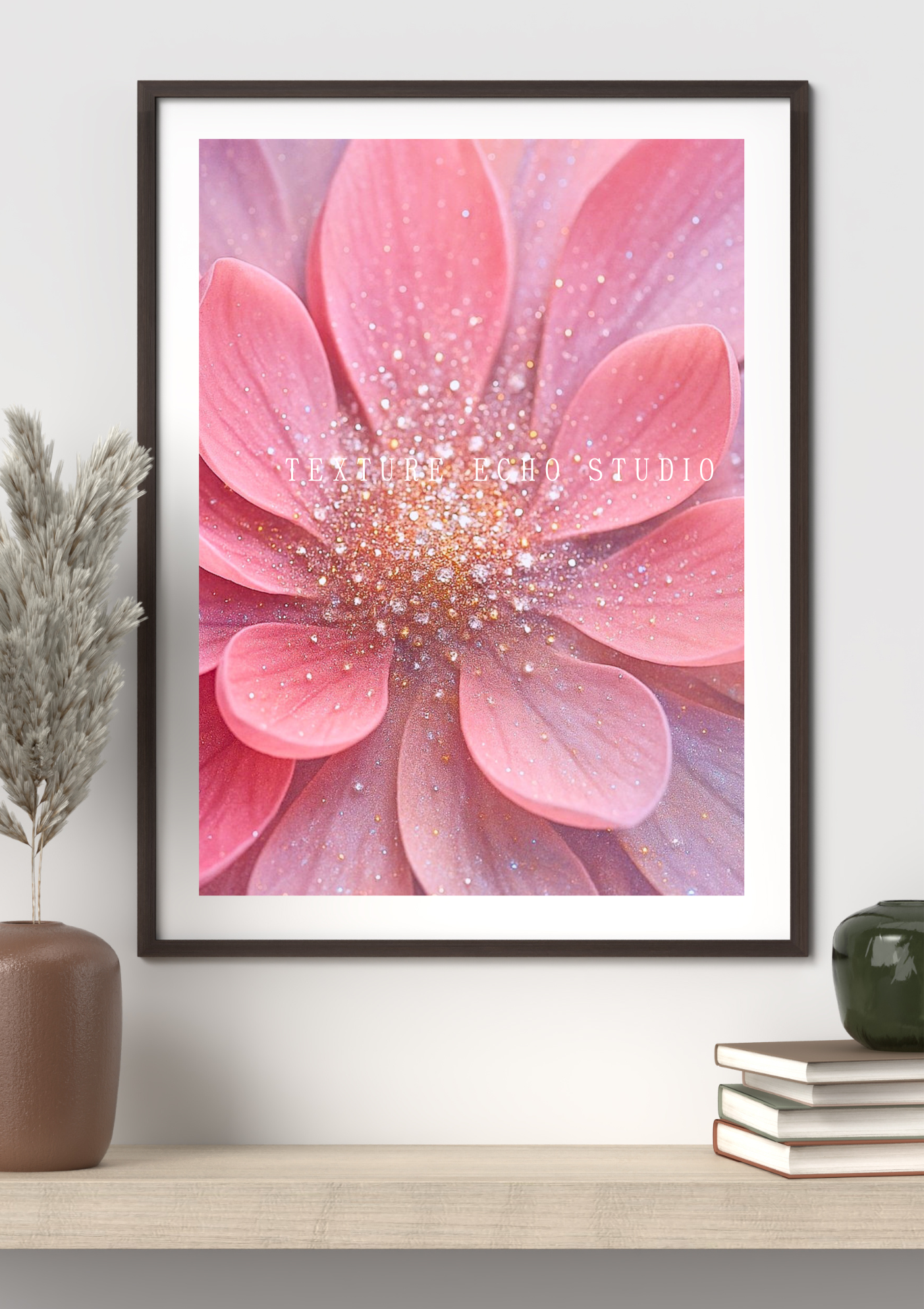 Abstract Floral Texture Art – Pink Floral Glow Printable Wall Art Set of 3 (Digital Download)