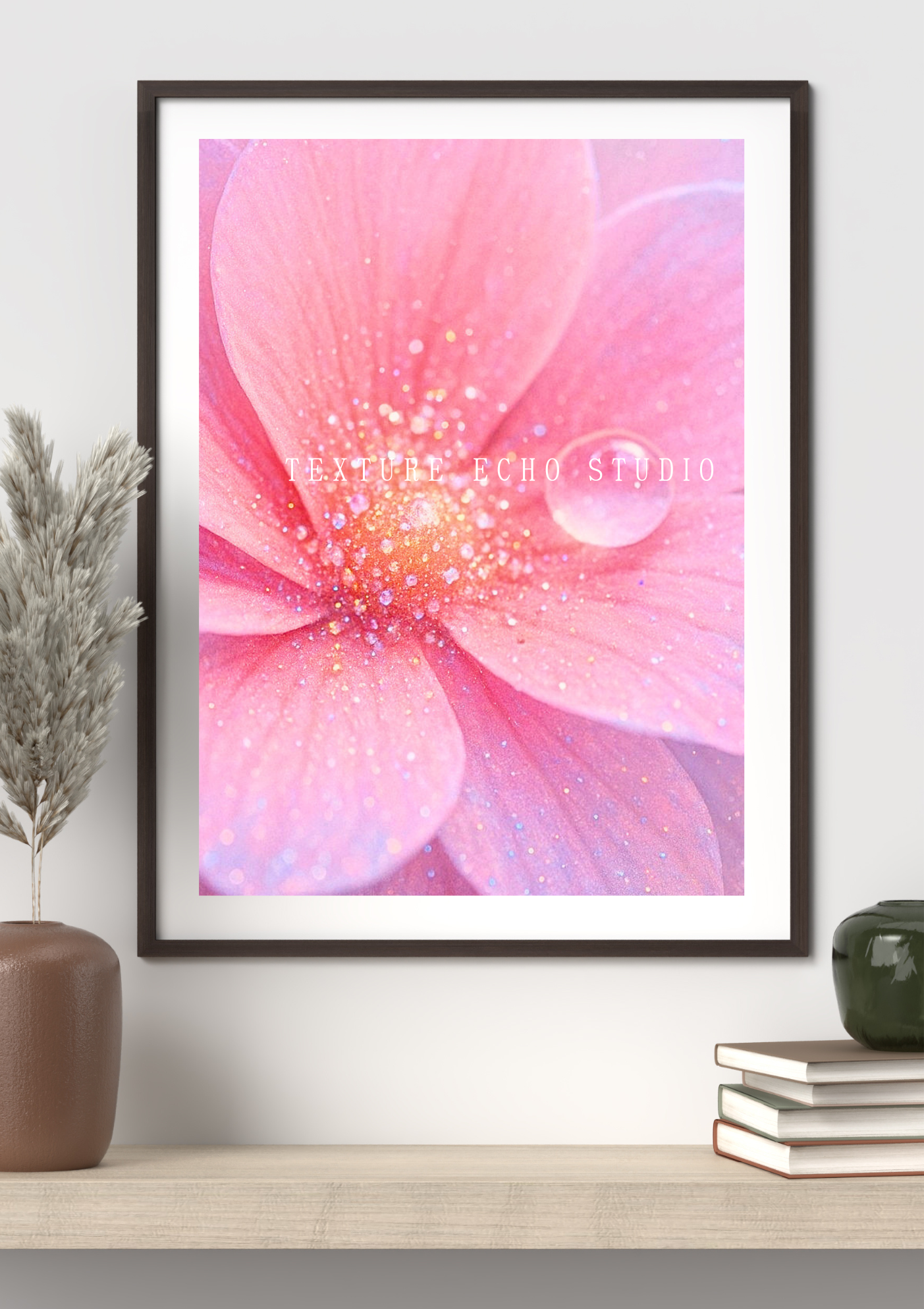 Abstract Floral Texture Art – Pink Floral Glow Printable Wall Art Set of 3 (Digital Download)