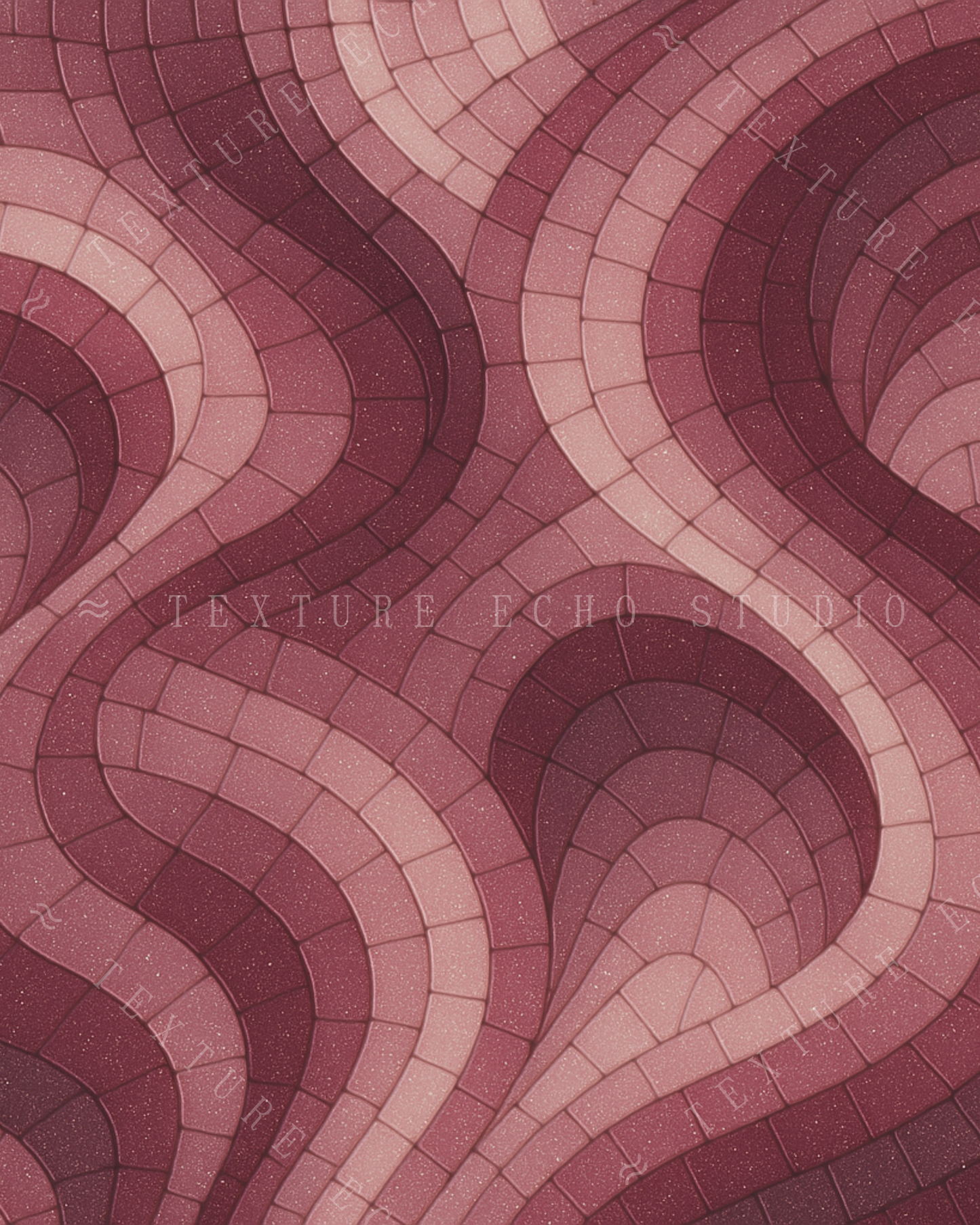 Abstract Geometric Tile Texture Art – Wine & Rosewood Palette Printable Wall Art Set of 3 (Digital Download)