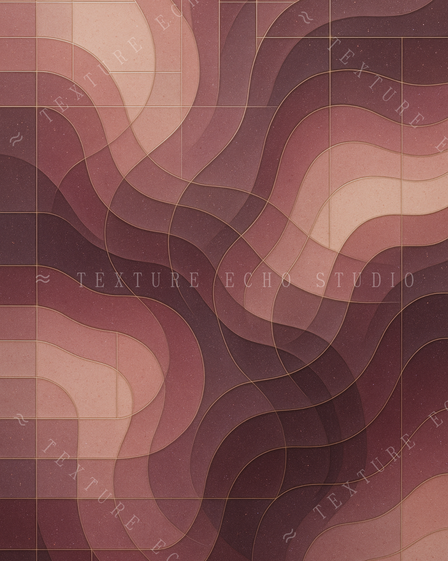 Abstract Geometric Tile Texture Art – Wine & Rosewood Palette Printable Wall Art Set of 3 (Digital Download)