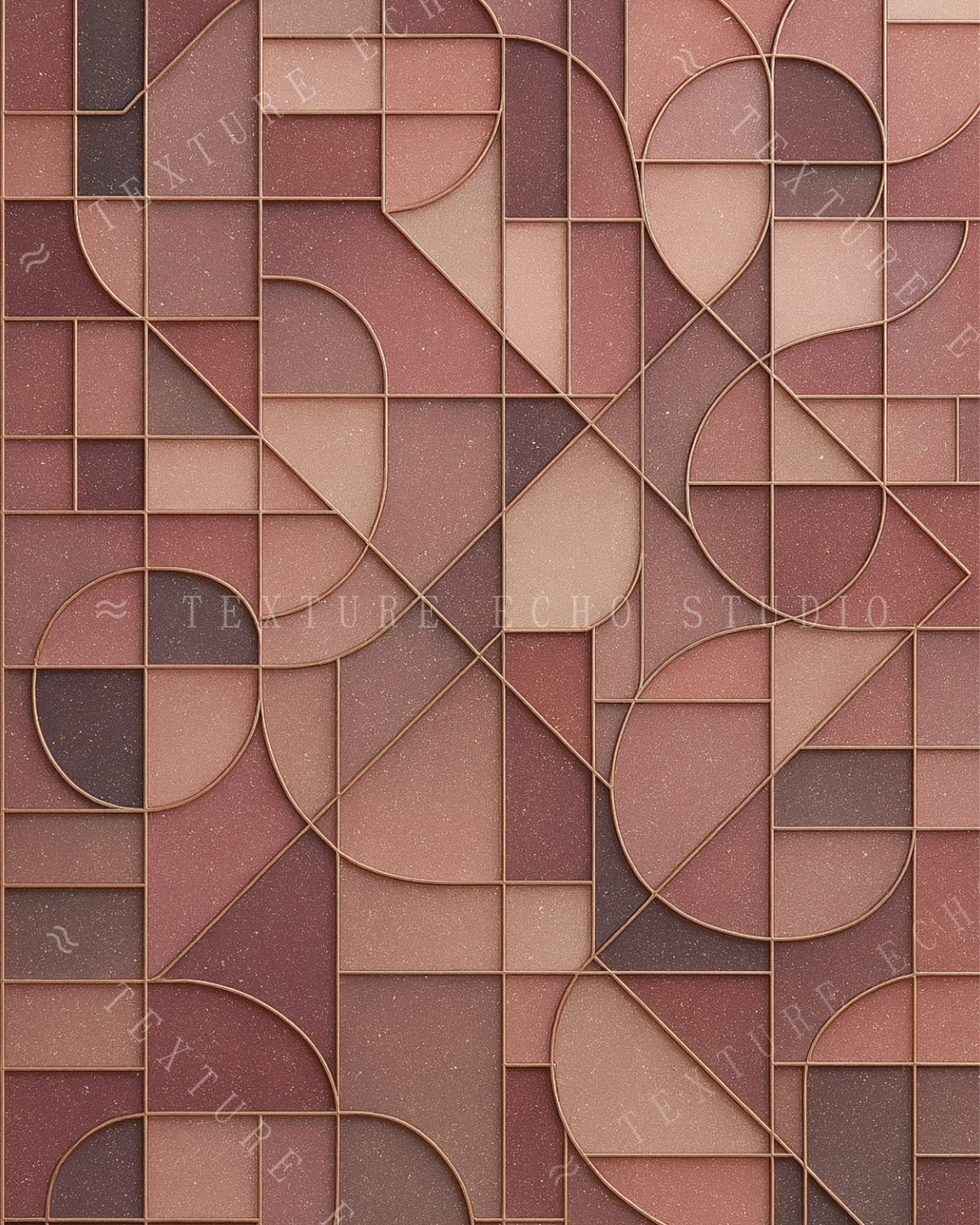 Abstract Geometric Tile Texture Art – Teal & Amber Printable Wall Art Set of 3 (Digital Download)