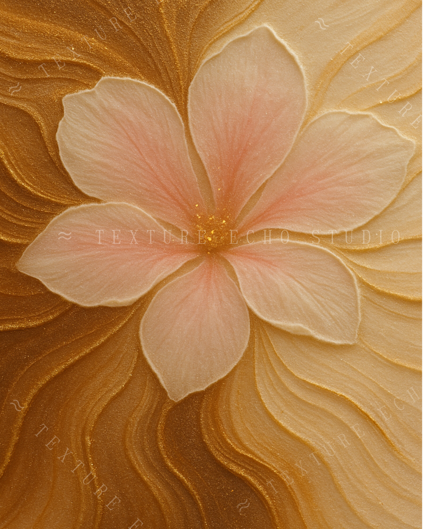 Abstract Cafe Wave Texture Art – Soft Gold & Blush Printable Wall Art Set of 3 (Digital Download)