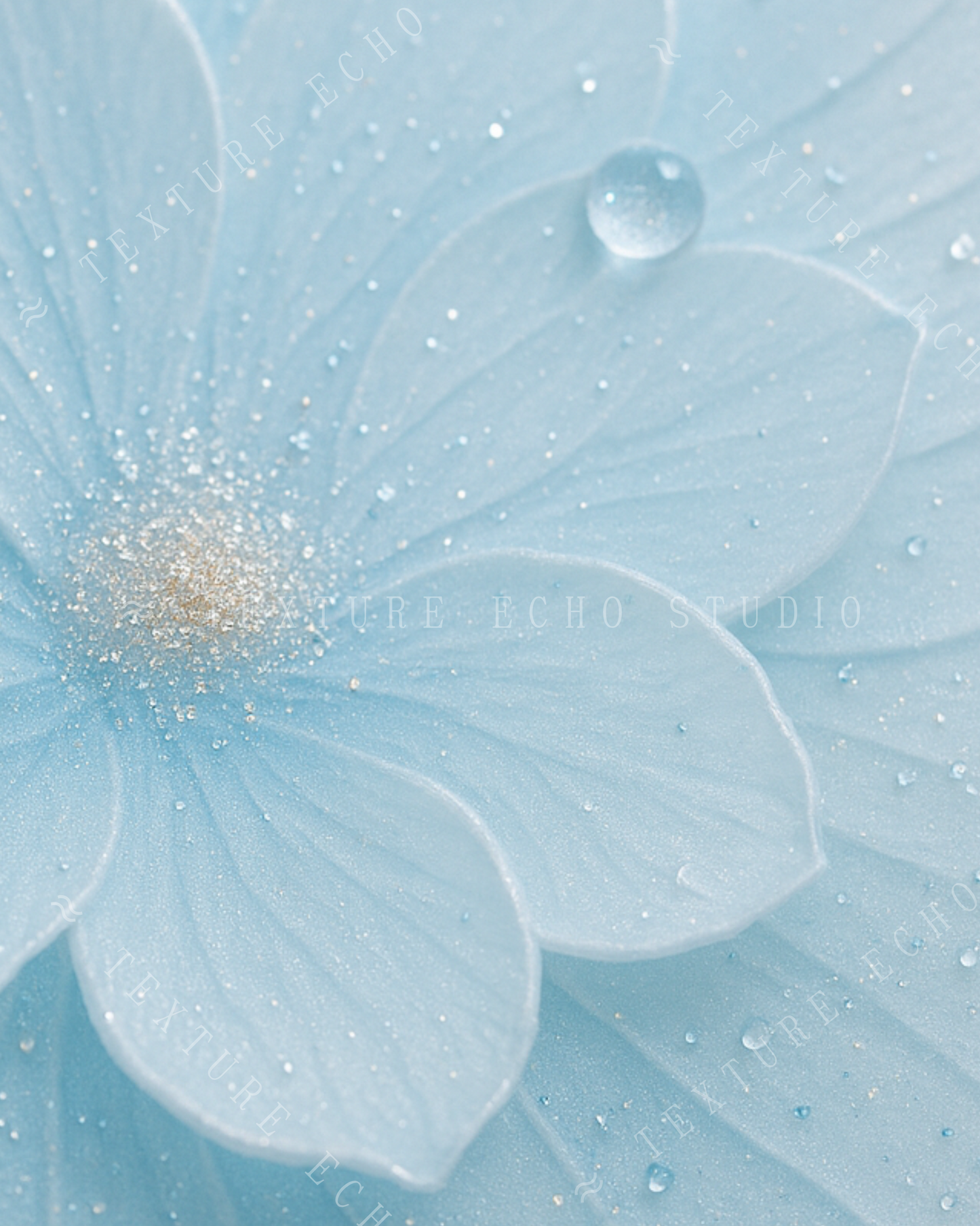 Abstract Floral Texture Art – Soft Blue & Pastel Petal Printable Wall Art Set of 3 (Digital Download)