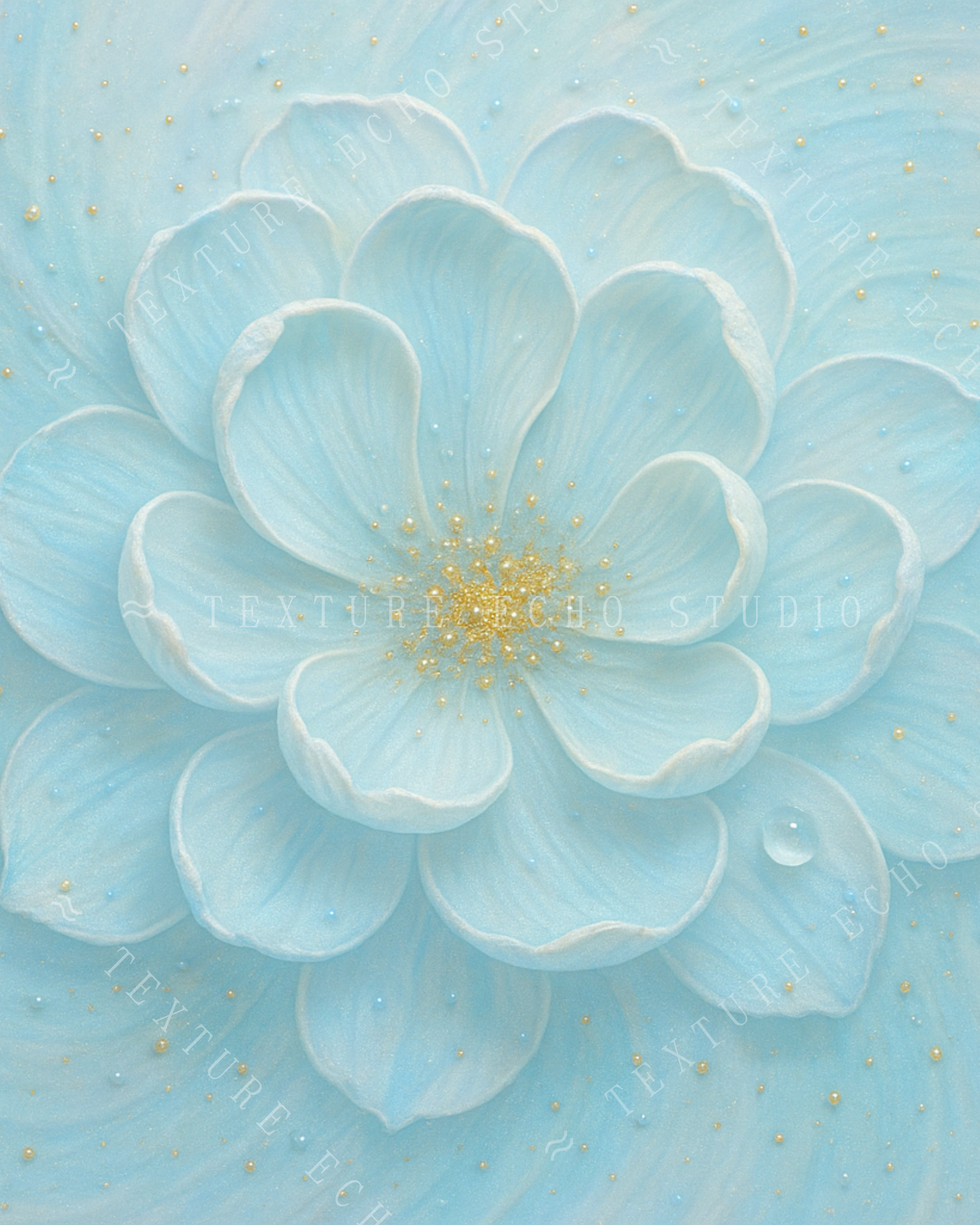 Abstract Floral Texture Art – Soft Blue & Pastel Petal Printable Wall Art Set of 3 (Digital Download)