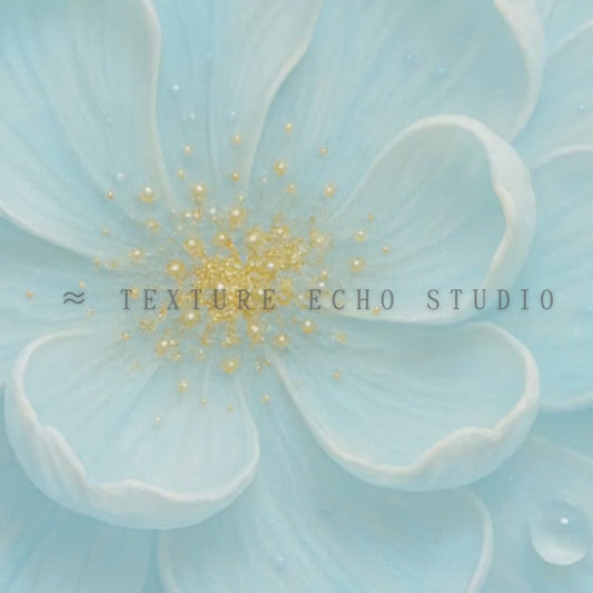 Abstract Floral Texture Art – Soft Blue & Pastel Petal Printable Wall Art Set of 3 (Digital Download)