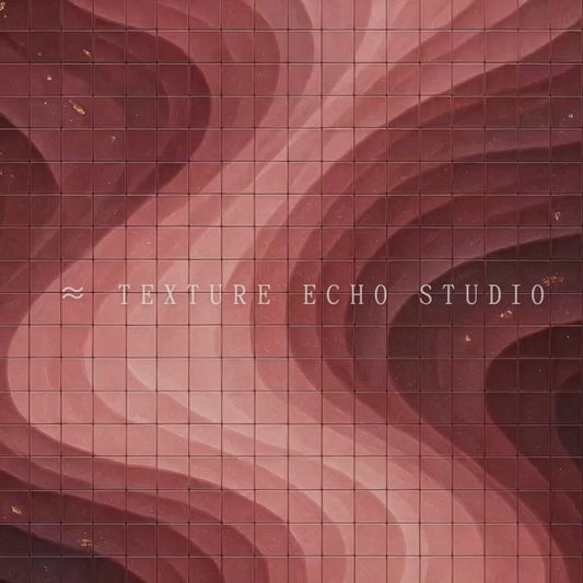 Abstract Geometric Tile Texture Art – Wine & Rosewood Palette Printable Wall Art Set of 3 (Digital Download)