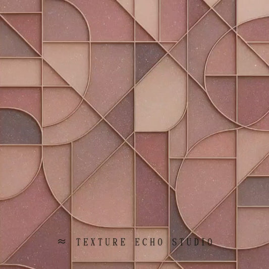 Abstract Geometric Tile Texture Art – Teal & Amber Printable Wall Art Set of 3 (Digital Download)